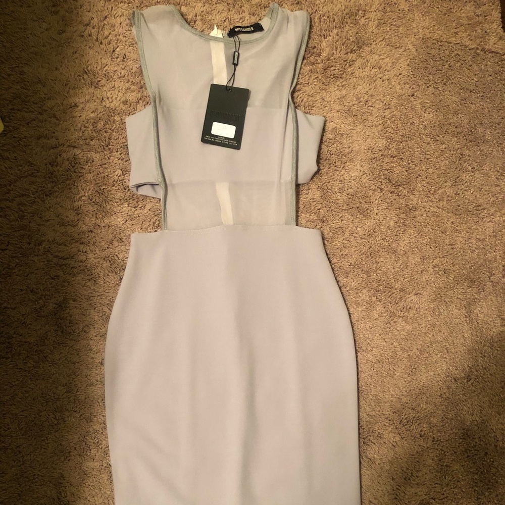 Just fab grey midi dress